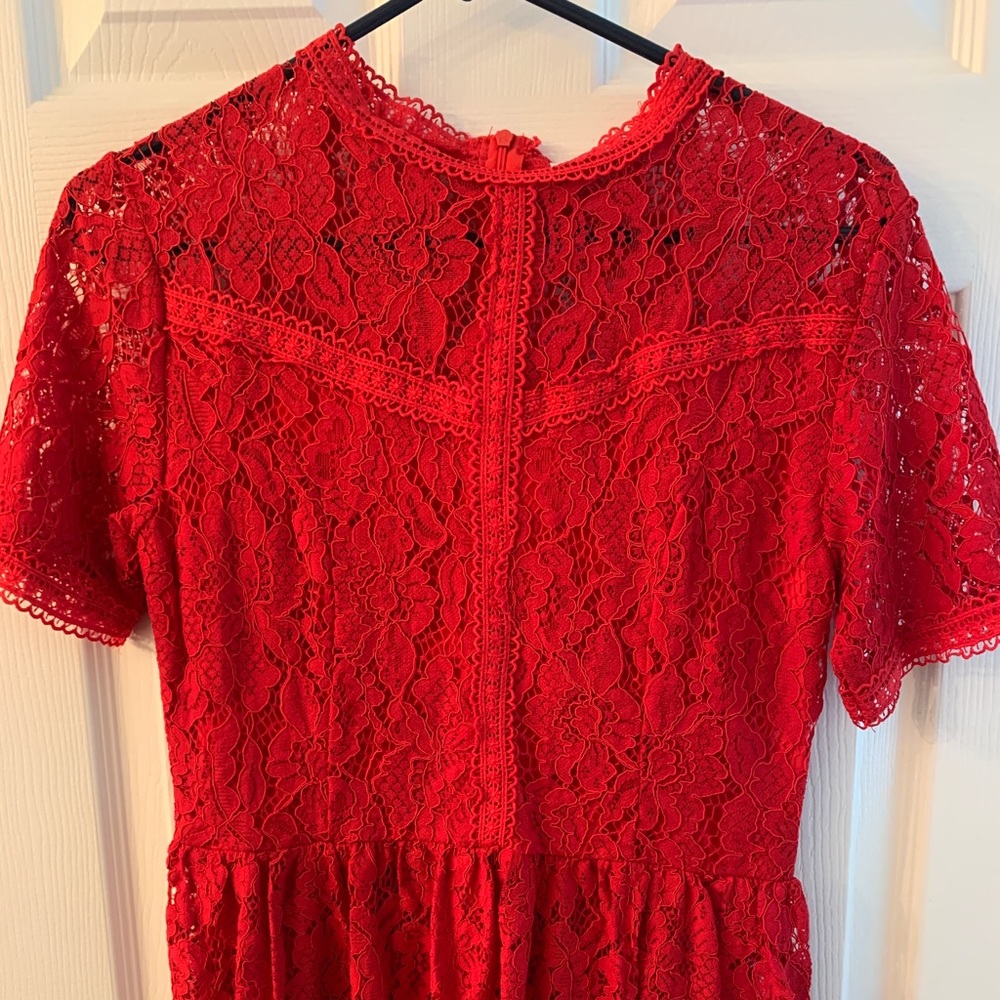 Red see through lace shirt